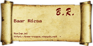 Baar Rózsa névjegykártya