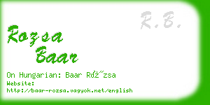 rozsa baar business card
